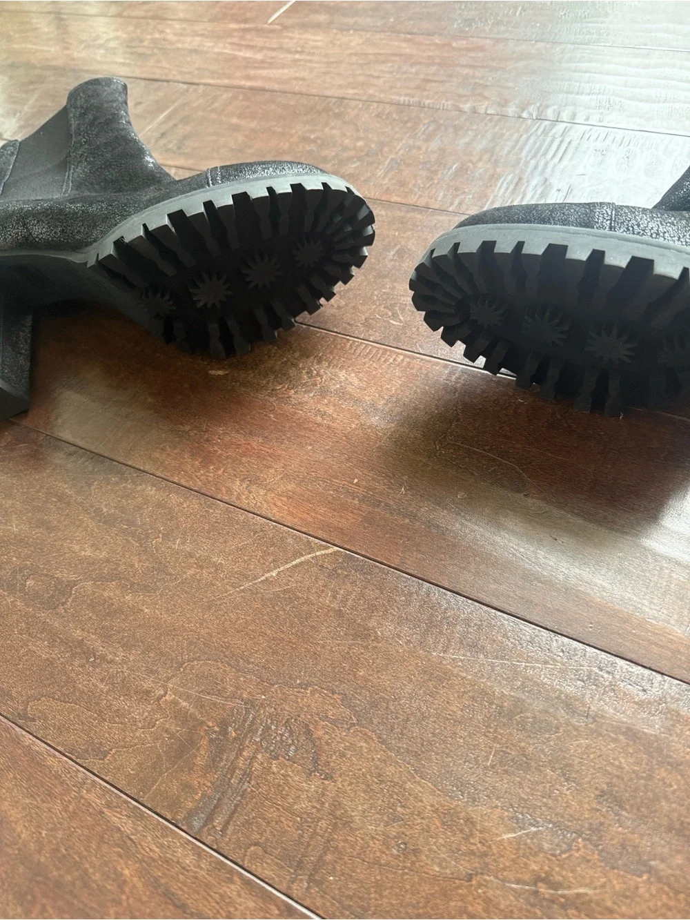 Stuart Weitzman Black Suede Chelsea Block Heel Ankle Boots